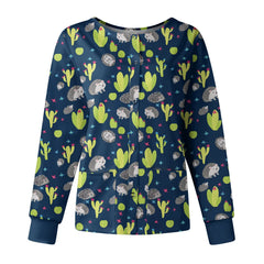 Long sleeve Cartoon print spa  Slim Fit top