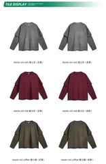 Dirty, dyed and worn fake two long-sleeved T-shirts