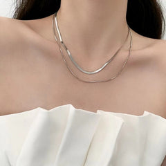 Double Layer Snake Chain Necklaces