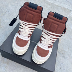 Brown Geobasket Cow Suede Zip Luxury Trend Owen Big Hook Flat Ankle Boot