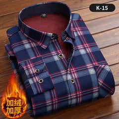 Fleece Shirt Long Sleeve Plaid Shirt