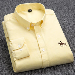 Long Sleeve Pure Cotton Oxford  Embroidered Shirt