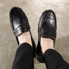 Moccasins Italian Black Genuine Leather Loafers Shoes