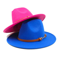 Vegan felt fedora hat wide brim hat