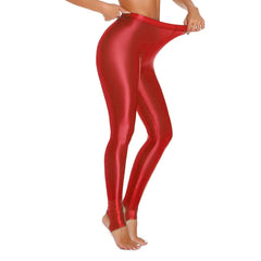 Glossy Tummy Control Sport Jogging Pants