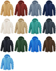 Hooded Fleece Jackets Thermal Warm Soft Fluffy Full Zip