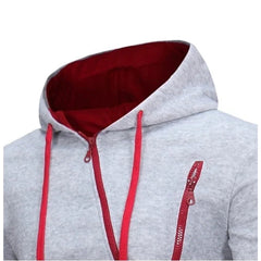 Tracksuit Clothing Casual Zipper Hooded Sweatshirt+Black Jogging Pants 2 Piece Set
