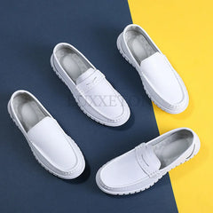 Breathable Soft Non Slip  Genuine Leather Slip on Small Shoes