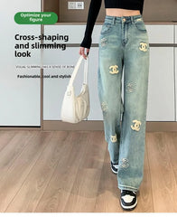 Velvet Slim Fit Straight Leg Denim Jeans