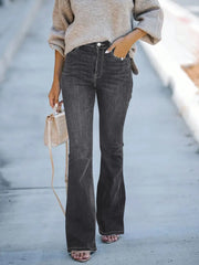 High-waist wide-leg slim-fit trumpet Denim trousers
