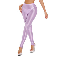 Glossy Tummy Control Sport Jogging Pants