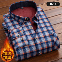 Fleece Shirt Long Sleeve Plaid Shirt