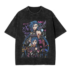 Arcane Jinx  Shirt Printed Washed Vintage  Novelty T-Shirts