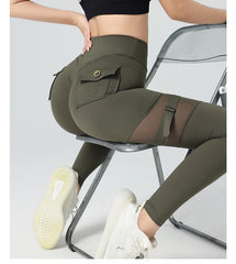 Butt Lift Mesh Pocket Cargo Running Leggings