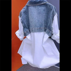 Splicing Fashion Denim Shirt