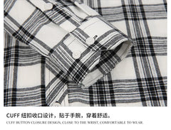 Brushed Plaid Cotton Long Sleeve Shirt