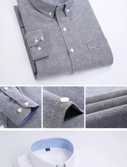 Oxford textile long sleeve slim fit shirt