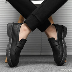 Versatile Leather Lazy loafers Comfort Non Slip Shoes