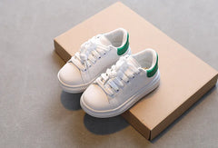 Soft White Boys Sports Shoes Lace-up Light Sneakers for Girls Versatile