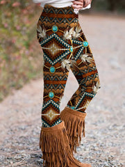 Leggings Beautiful 3D Printing Middle-Waiste Stretch Pant