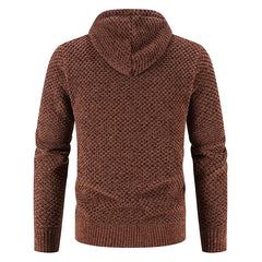 Fleece-lined Knitted Top Cardigan Jacket Hooded Pullovers