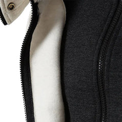 Zipper Hoodie Scarf Collar Sweatshirt