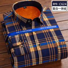 Fleece Shirt Long Sleeve Plaid Shirt