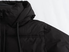 Versatile cotton short hooded thick jacket coat