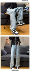 American Style Vintage Hip Hop Straight Leg Loose Denim Jean