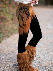 Leggings Beautiful 3D Printing Middle-Waiste Stretch Pant