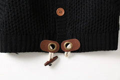 High-neck Sweater Knitted Thick Wool Button Top Retro Slim Fit