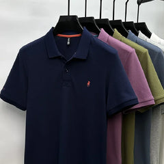 Embroidered Men's Pure Cotton Hot Polo Shirt