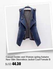Lace Beaded Denim Vest Cardigan  Sleeveless Jacket