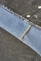 Leather Digitally Printed Jeans Distressed Y2k Men’s Jeans Motorcycle Jeans