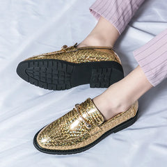 Glossy Leather  High-end Banquet  Loafers Shoes