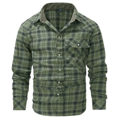 Retro Western Flannel checkered striped button up shirt