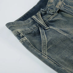 Vintage Washed Loose Fit Jeans Casual Denim Pants