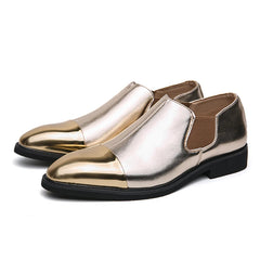 Gold Chelsea Boots PU Ankle Boots High Top  Golden Shoes