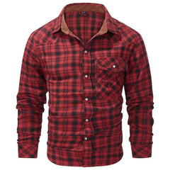 Retro Western Flannel checkered striped button up shirt