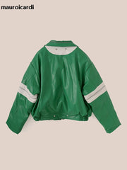 Patchwork Pu Leather Jacket Men with Many Zippers