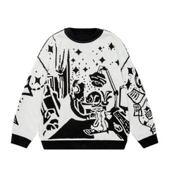 Vintage Knitted Sweater Jumper Winter Unisex Cotton Pullover Streetwear
