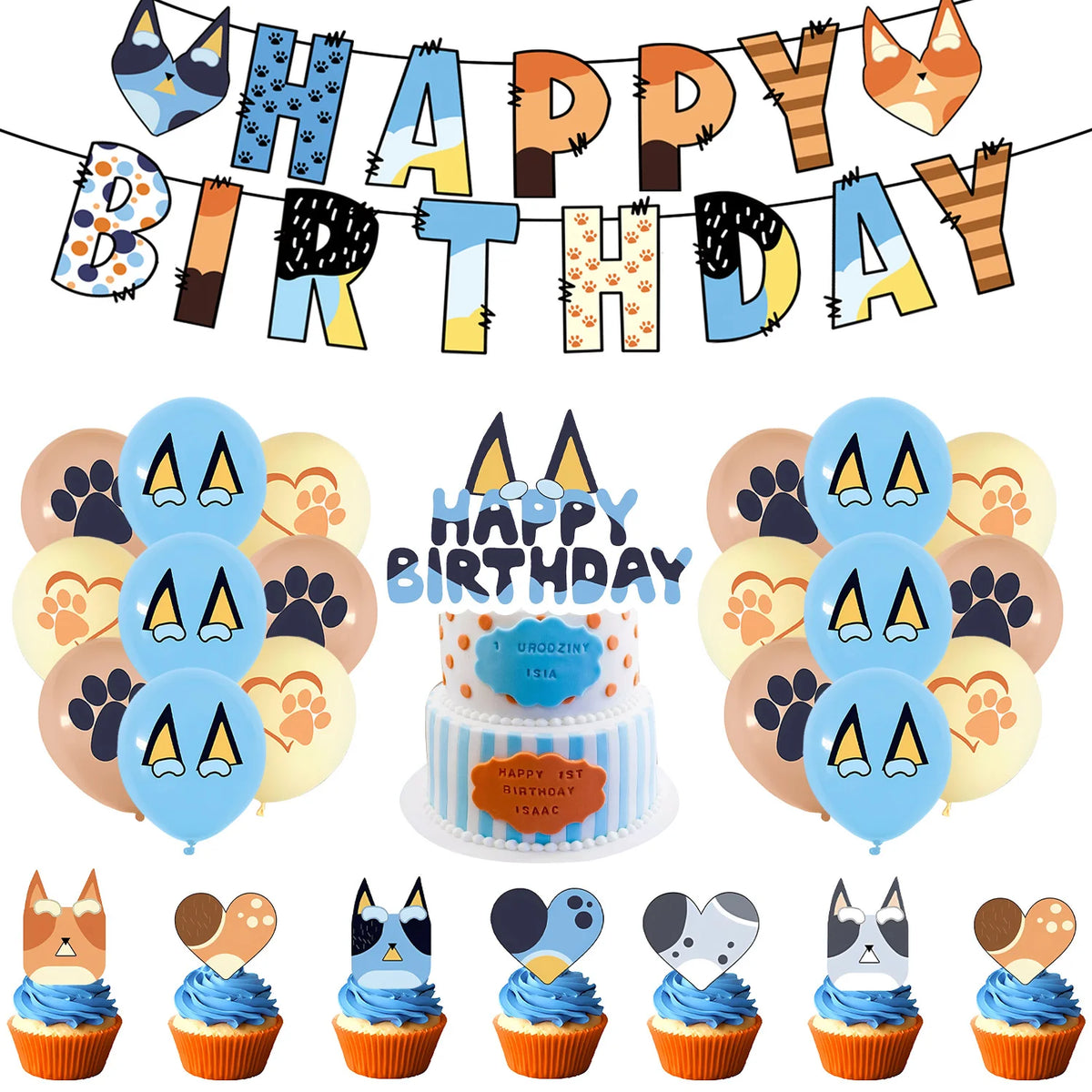 kids Birthday Party Decoration Supplies Tableware Plate Cup Napkin Tablecloth Cake Topper Balloon Banner Birthday Party Favors