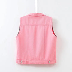 Colorful Denim Vest Women Jeans