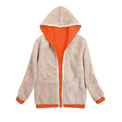 Hooded Plush Coat Fleece Hoodies Sweatshirt Long Sleeve Jacket