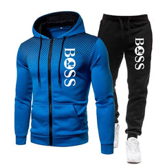 Two Pieces Set Mens Sportswear Plus Pants Suit