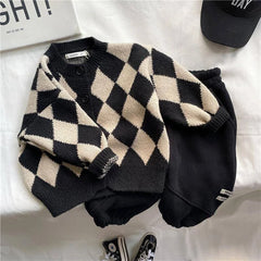 Woolen Sweater Cotton Knitting Cardigan Warm Thicken Velvet