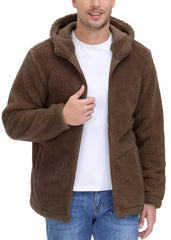Hooded Fleece Jackets Thermal Warm Soft Fluffy Full Zip