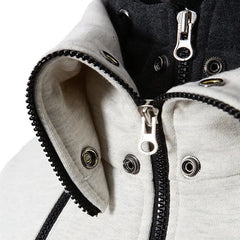 Zipper Hoodie Scarf Collar Sweatshirt