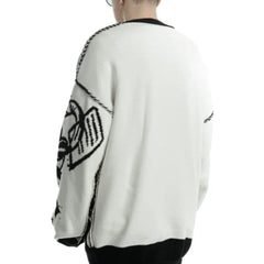 Vintage Knitted Sweater Jumper Winter Unisex Cotton Pullover Streetwear