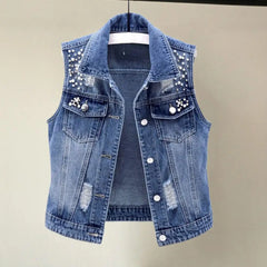 Denim Vests Sleeveless Jean Jackets